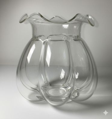 Glasi Hergiswil Vase CORONA - Design Roberto Niederer - Mundgeblasen 18 cm