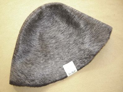 Hutstumpen Wolle Stumpen grau mit langen silber Mohair 120 gr Ü49cm Rd80cm Stu 935