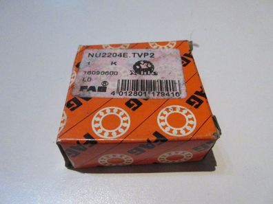 1 Zylinderrollenlager FAG NU2204E. TVP2, Ø20 x 47 x B=18