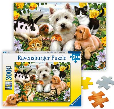 Ravensburger Kinderpuzzle - 13160 Fröhliche Tierfreundschaft - 300 XXL Teile Puzzle f