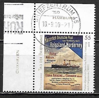 BRD gestempelt Michel-Nummer 2819 linkes oberes Eckrandstück