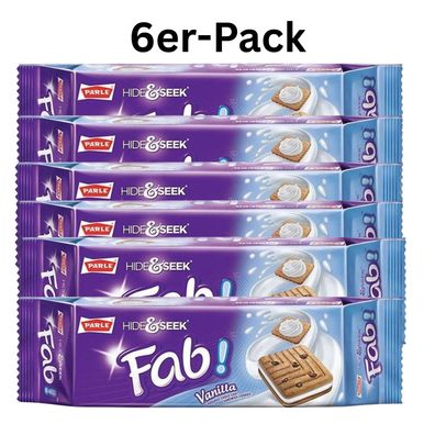 6er-Pack PARLE Hide & Seek Fab Vanille Vanilla Kekse 112g
