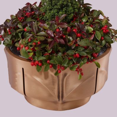 Grabschale aus Bronze kunstvoll verziert Grab-Pflanzschale Blumenschale Grabschmuck