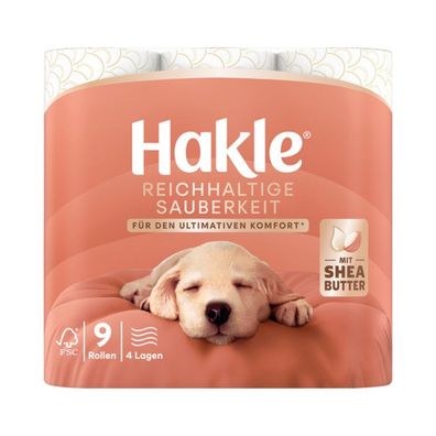 Hakle Reichhaltige Sauberkeit mit Shea-Butter, Toilettenpapier 4-lagig,
