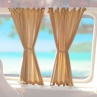 Gardine Sonnenschutz MAß Vorhänge für Opel Vivaro 2014-2025 Langer Beige 10x