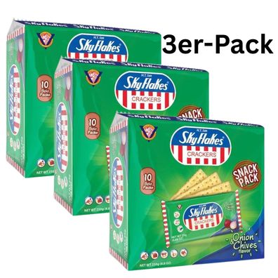 3er-Pack Sky Flakes Crackers Zwiebel & Schnittlauch 250g