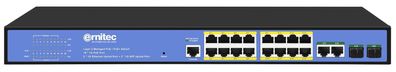 Ernitec Managed Layer 2+ Switch, 16 ports, 2 x Gigabit RJ45 ports (ELECTRA-M16-1GB-28