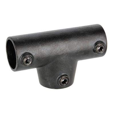 Rohrverbinder T-Verbinder lang schwarz 1 1/2" (48,3 mm), verstellbar 0-11? AVERDE