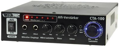 HiFi-Verstärker "CTA-100" 100W, schwarz 1x Line In, Betrieb 12V o. 230V