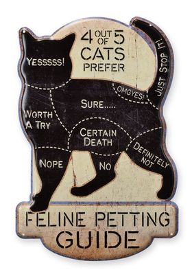 Blechschild Anleitung zum Streicheln von Katzen Replikat Retro Design Dekoration