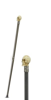 Spazierstock Totenkopf Gothic Larp Aluminium Replikat Retro Design Dekoration