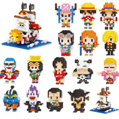 One-Piece Linkgo Figuren Luffy Chopper Boa Franky Zoro Nami Robin Klemmbausteine