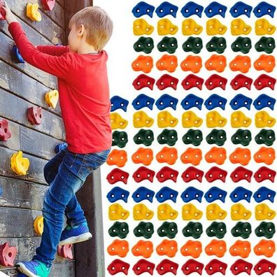 Klettersteine Set 10 Stück Kinder Klettergriffe bunt Outdoor Kletterwand Schrauben