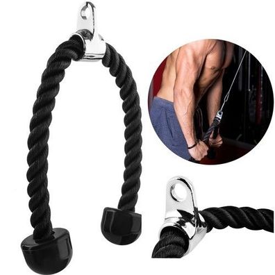 Fitness Seil Hakengriff Trizeps Rope Kabelzug Griff 70cm Nylon 200kg belastbar