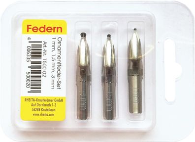 Federnset 1 mm 1.5mm 3mm, veschiedene Ornamentfedern, 3 Stück