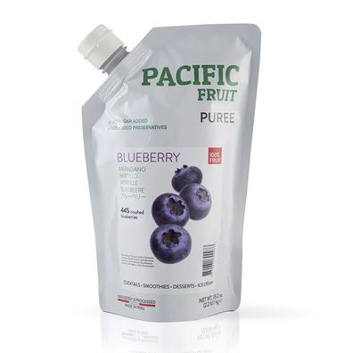 Pacific Fruit Püree Blaubeere 1kg aus echten Blaubeeren & zu 100% zusatzstofffrei
