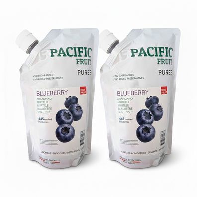 Pacific Fruit Püree Blaubeere 2x 1kg aus echten Blaubeeren & zu 100% zusatzstofffrei