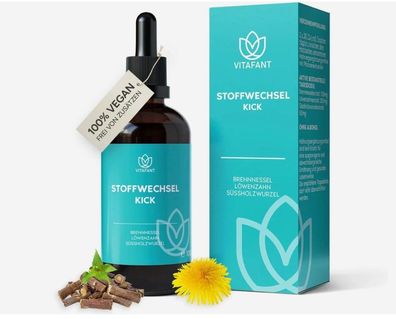 Vitafant Stoffwechsel Kick Tropfen 100ml-Superfood, rennnessel, üßholzwurzel