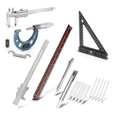 Stahlwerk Präzisions-Mess- und Anreißwerkzeug-Set 6-tlg. - mit Schweißkreide