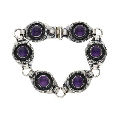 Trachtenarmband Silber 925 Amethyst Handarbeit Second Hand 25325054 getragen