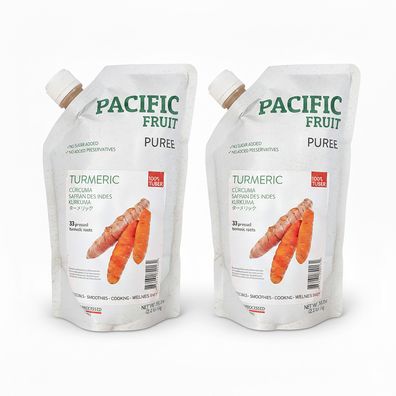 Pacific Fruit Püree Kurkuma 2x 1kg für Curcuma Latte, Goldene Milch & Kurkuma Shots