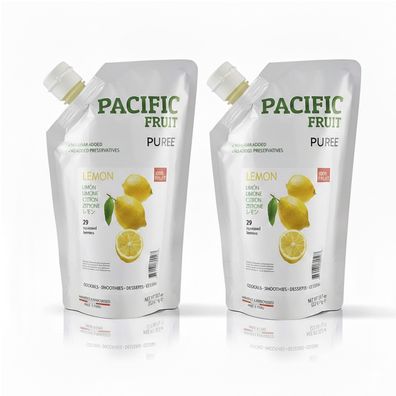 Pacific Fruit Püree Zitrone 2x 1kg Fruchtpüree für Mousse, Sorbet, Muffins & Cupcakes