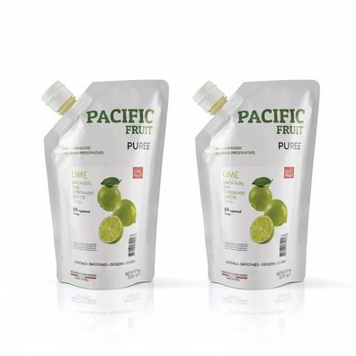 Pacific Fruit Püree Limette 2x 1kg glutenfrei & vegan für Cocktails, Salsas & Mousse