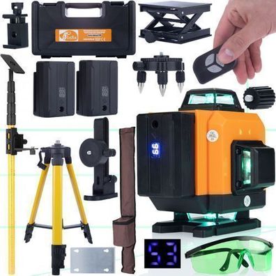 Rosfix Set Laser-Wasserwaage ROT16L – 16 Linien, IP54, 25?m Reichweite