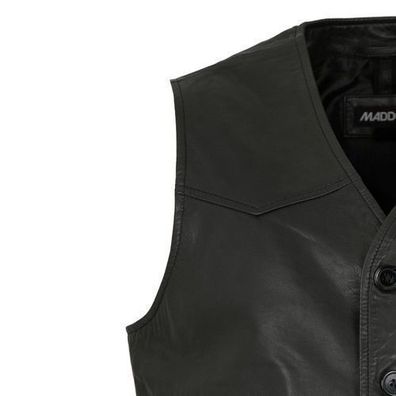 MADDOX - Herren Lederweste Lammnappa schwarz