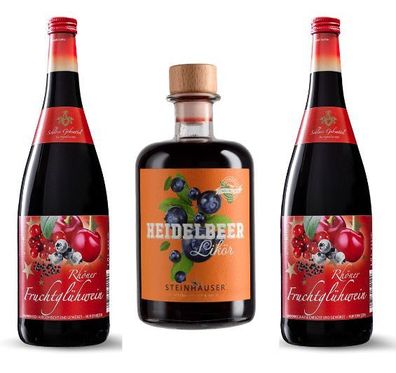 Steinhauser Heidelbeer Likör + 2 x Fruchtglühwein 1 Liter