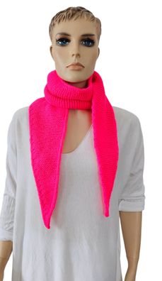 Sophie Scarf handgestrickter Schal Scarf handmade with love Farbe: Neon Pink