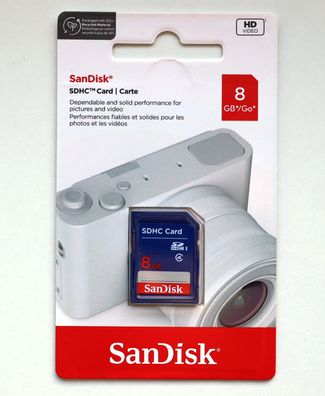 NEU: 8GB SanDisk SDHC Secure Digital (SD) 8 GB Class 4