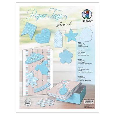 Ursus PAPER-TAGS BABY "ANTON",300G,5 BL, E18ST