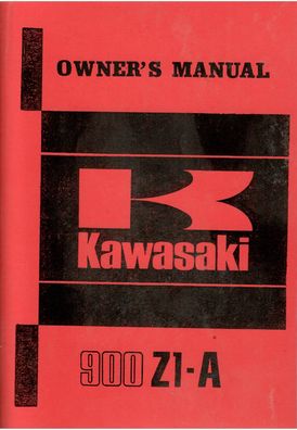 Bedienungsanleitung Kawasaki 900 Z1-A, Motorrad, Oldtimer, Klassiker