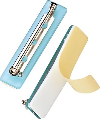 Broschennadel selbstkleb 35 mm Metall mit Kunststoff silberfarben