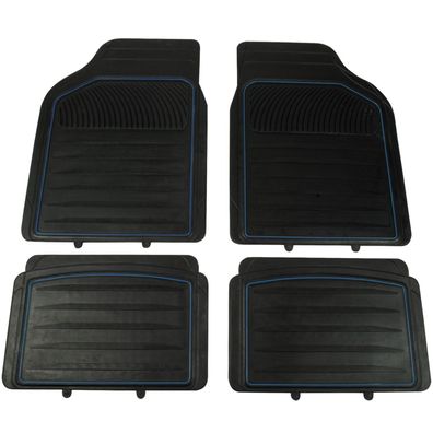 Automatten Set Gummi 4-teilig Schwarz/Blau