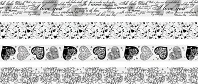 Deko Tapes weisse Feste Herzen jede Rolle 5 m x 15 mm Papier-Tapes