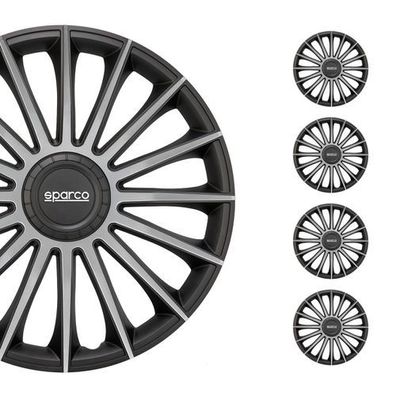Sparco Radkappen 16 Zoll Treviso Schwarz Silber 4tlg