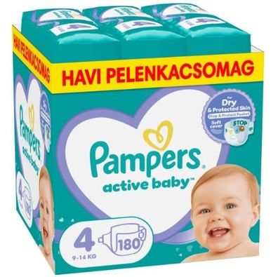 Pampers Active Baby Monatswindelpaket 9-14kg Maxi 4 (180 Stück)
