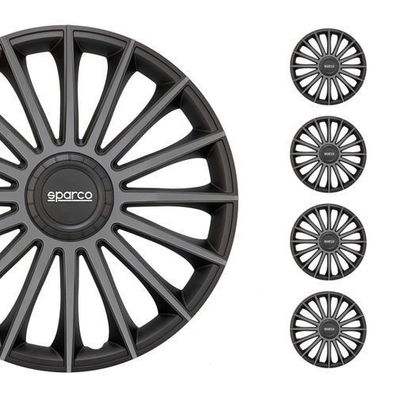 Sparco Radkappen 15 Zoll Treviso Schwarz Grau 4tlg