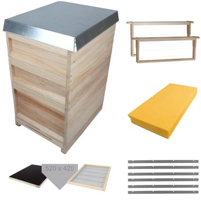 Bienenbeute Zander Liebig Megaset "DIE Angepasste" (BAUSATZ) - Rähmchen Absperrgitter