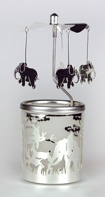 Kerzenfarm Teelichthalter Glaskarussell Elefant
