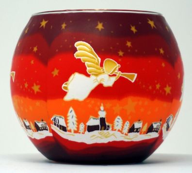 Leuchtglas Windlicht Engel