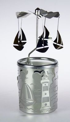 Kerzenfarm Teelichthalter Glaskarussell Segelboot