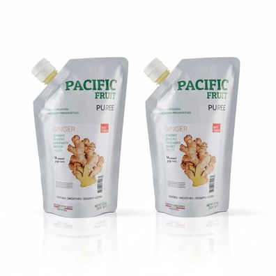 Pacific Fruit Püree Ingwer 2x 1kg glutenfrei für Suppen, Marinaden, Tee & Wokgerichte