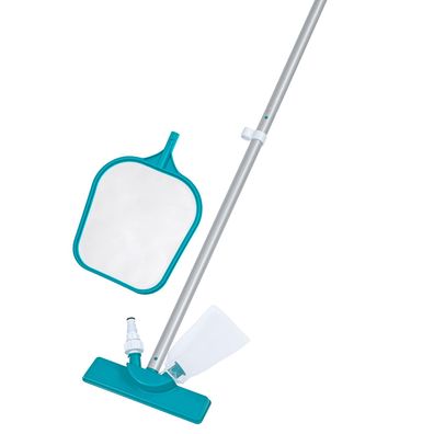 Poolpflege Basis-Set mit Venturi-Sauger & Kescher für Poolgrößen bis 396 cm
