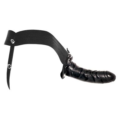 Hollow Strap On black Umschnall Harness Dildo hohl schwarz