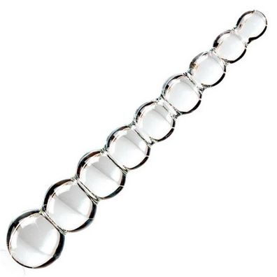 Icicles No. 2 Glasdildo mit Kugeldesign für Temperaturspiele