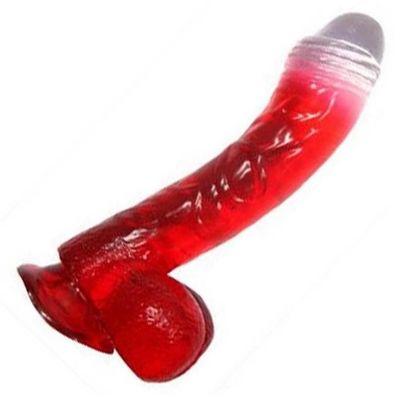 Jolly Buttcock Jelly Penis Dildo Saugfuß weich biegsam rot