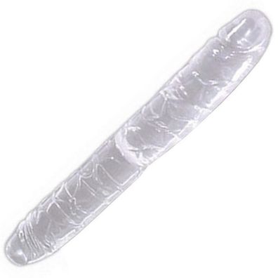 Crystal Clear Double Dong 34cm Doppeldildo soft biegsam klar